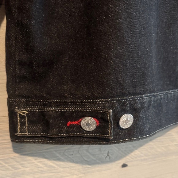 Tommy Hilfiger Black Denim Jacket with Red Accents - Picture 11 of 11